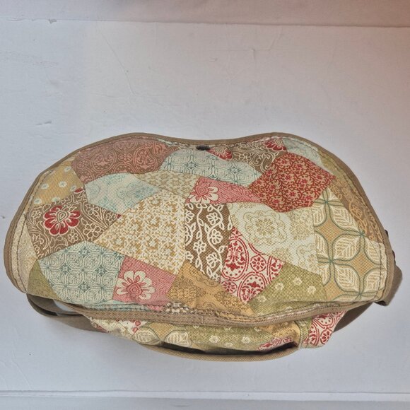 Fossil Cotton Patchwork Messenger Crossbody Shoulder Bag with Key Tag - Picture 5 of 16